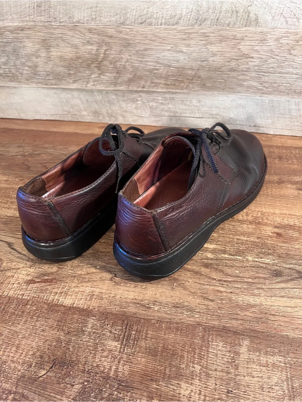 Clarks Men's Dark Brown Leather Lace-Up Oxfords Vintage Split Toe Center Seam